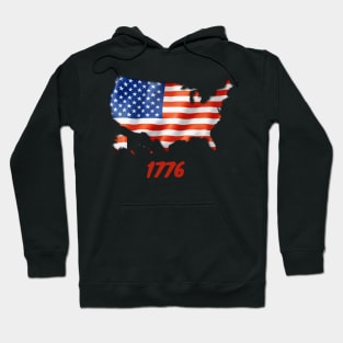 1776 American Flag Map Hoodie